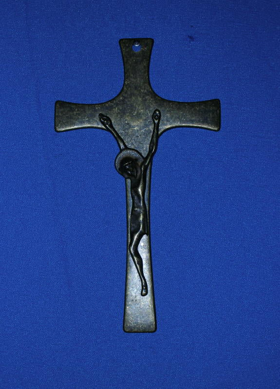 Cross with Corpus in Antiqued Brass