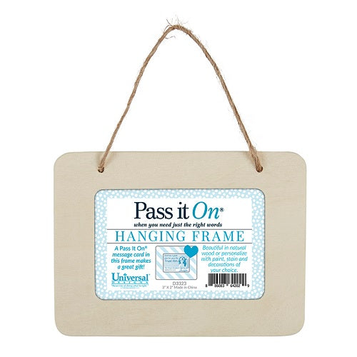 Pass It On Message Card Wood Frame with Jute Hanger