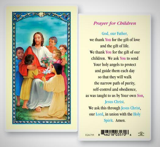Prayer For Children Holy Card