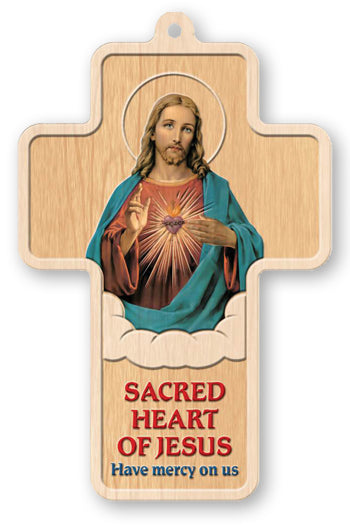 Sacred Heart of Jesus Laser Cut Cross 5"