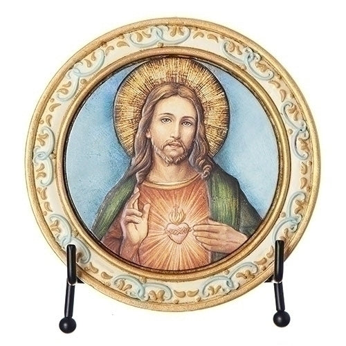 Sacred Heart of Jesus Plaque With Easel
