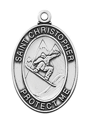 St. Christopher Sports Medal Boy Snowboarding