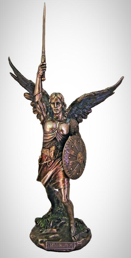 St. Michael Bronze Statue 18"