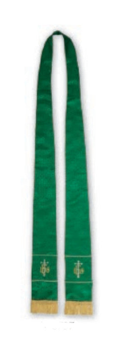 Maltese Cross Jacquard Stole (Green)