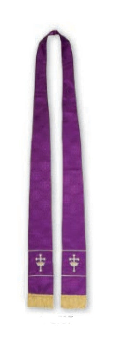 Maltese Cross Jacquard Stole (Purple)