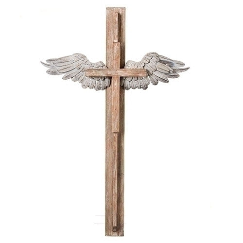 Wood Cross with Wings